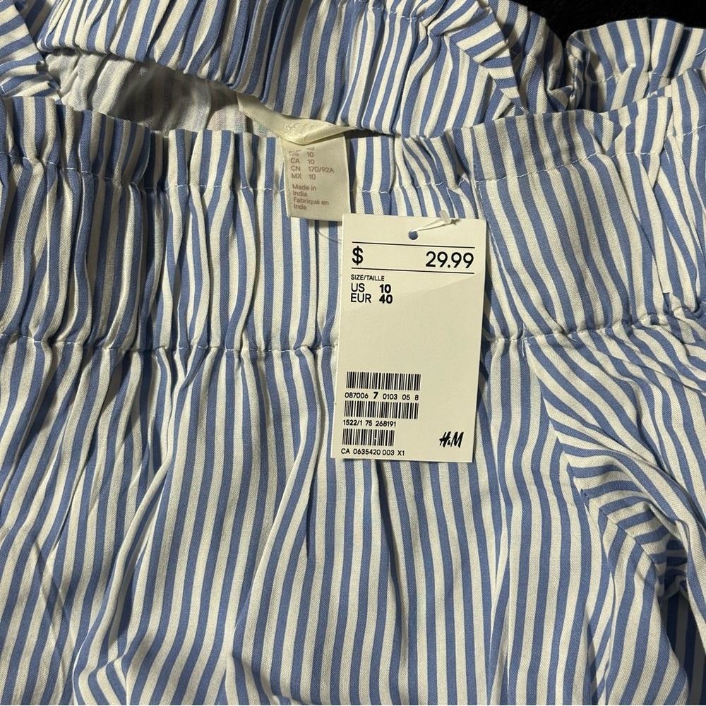 H&M Blue and White Striped Blouse - Picture 8 of 10